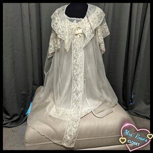 Vintage Virginia Wallace Peignoir Nightgown With Robe Petite Small